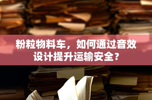 粉粒物料车，如何通过音效设计提升运输安全？